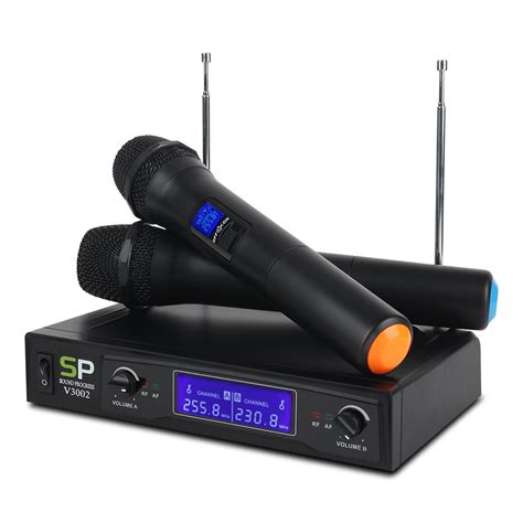V3002 VHF Wireless Microphone System 2PCS Handheld LCD Mic with 2 CH