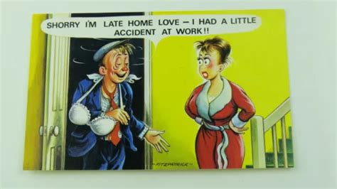 1970s Vintage Risque Bamforth Comic Postcard Big Boobs Bra Drunk Husband Eur 425 Picclick It