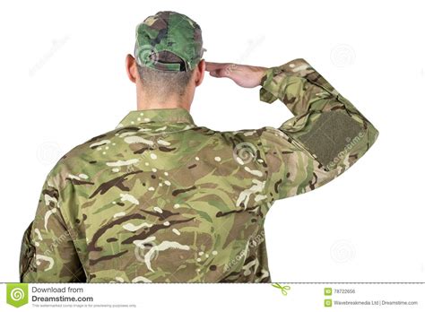 vista posterior de saludar del soldado foto de archivo imagen de seguridad fondo 78722656