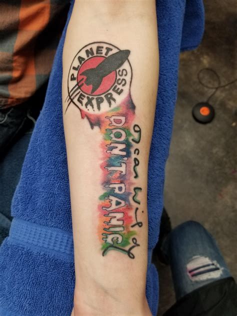 Planet Expresshitchhikers Guide To The Galaxyacid Rap Tattoo By Emma