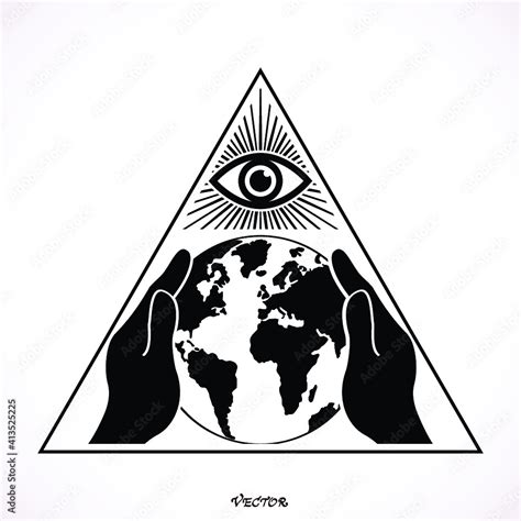 Illuminati Conspiracy Theory Illustration All Seeing Eye In Triangle