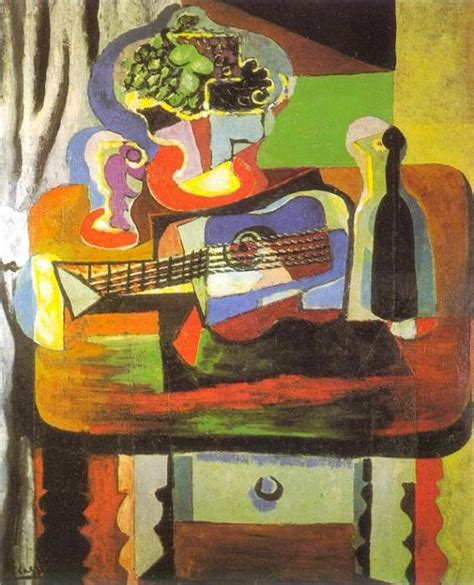 1919 Verre Bouquet Guitare Bouteille — Pablo Picasso 1881 1973