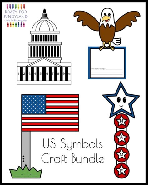 United States Of America Symbols Math And Writing Craft Bundle For