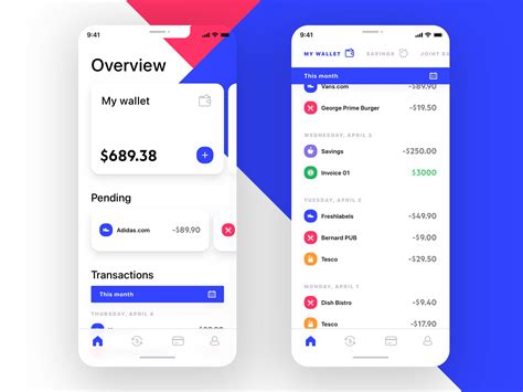 Their disadvantage is the need for constant updating, which takes a lot of memory. Mobile Wallet App UI by Kevin Astr on Dribbble
