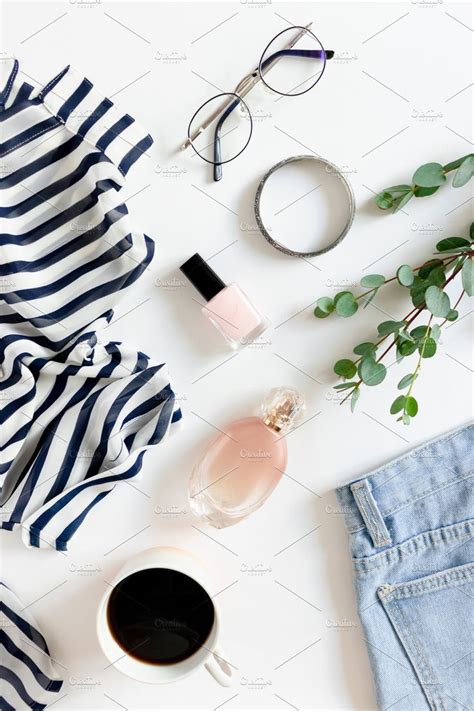Flatlay Of Women Clothes Containing Fashion Lifestyle And Accessories