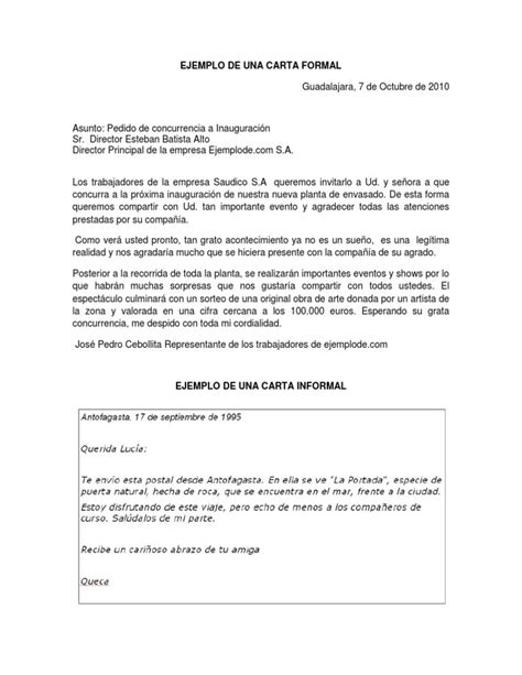 Ejemplo De Una Carta Formal