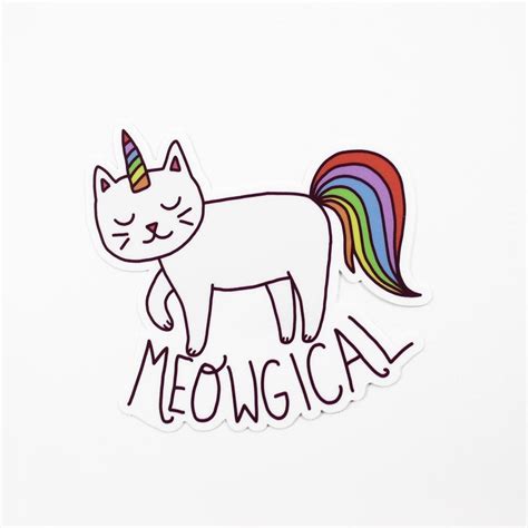 Collection by jasmine moreena • last updated 6 weeks ago. Meowgical Cat Vinyl Sticker #unicat #unikitty #unicorn # ...