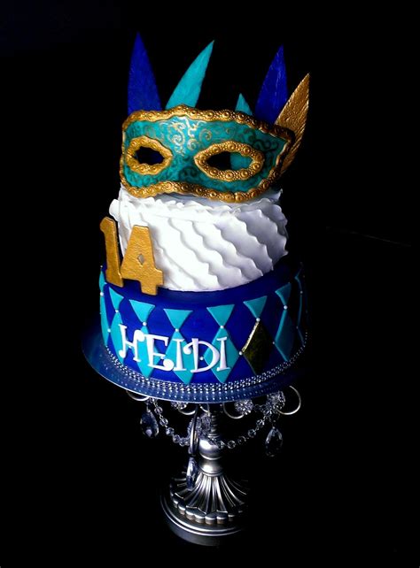 Would Be A Great Wedding Cake Masquerade Cake Fondant Mask And Feathers