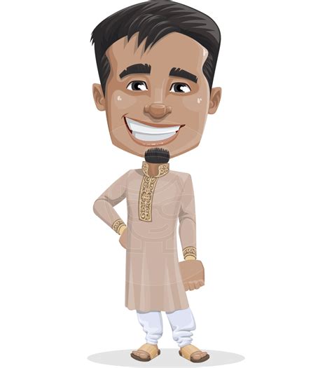 Indian Man Cartoon Vector Character AKA Sunder GraphicMama Cartoon