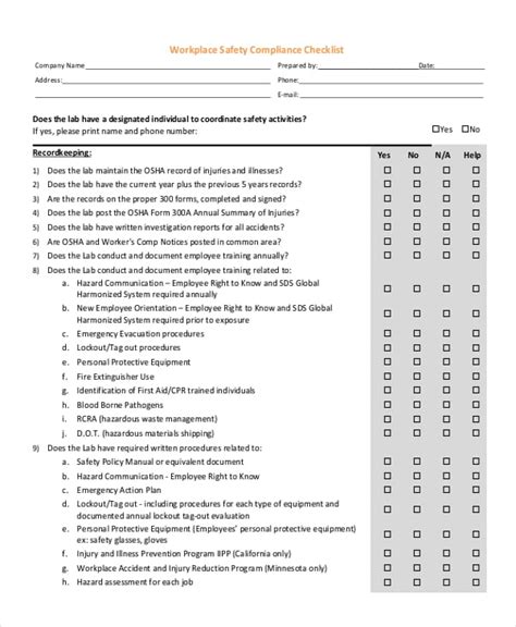 Compliance Checklist Template Free Excel Pdf Word Document Downloads