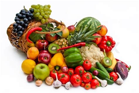 The Group Of Fruits And Vegetables Stock Photo Colourbox