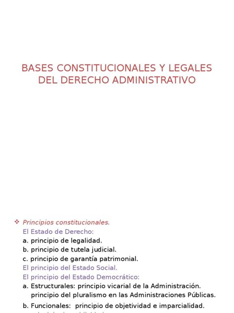 Bases Constitucionales Y Legales Del Derecho Administrativo Clase 4 Mayopptx Estado Política