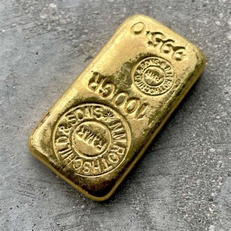 Rothschild 100 Gram 9990 Gold Poured Bar Coinwatchco