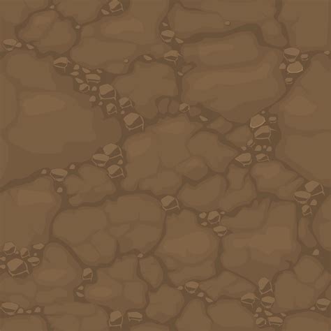 Seamless Pattern Ground With Stones Brown Soil Texture For Wallpaper