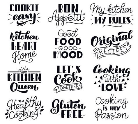 Premium Vector Food Cooking Lettering Kitchen Hand Drawn Typography Lettering Food Cooking
