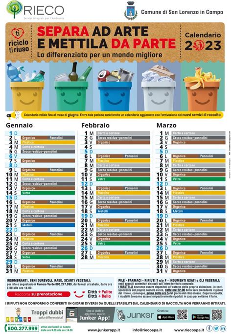 Eco Calendario 2023 Raccolta Differenziata Dei Rifiuti Comune Di San