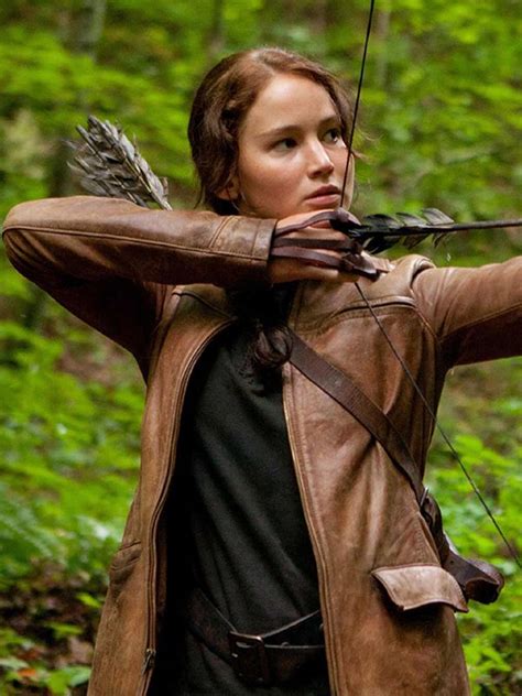 Katniss Everdeen Hunger Games Leather Hunting Outfit Costume Jacket