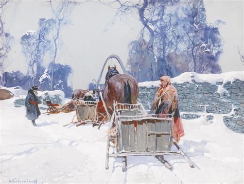 Stepan Fedorovich Kolesnikov Horses In The Snow Mutualart