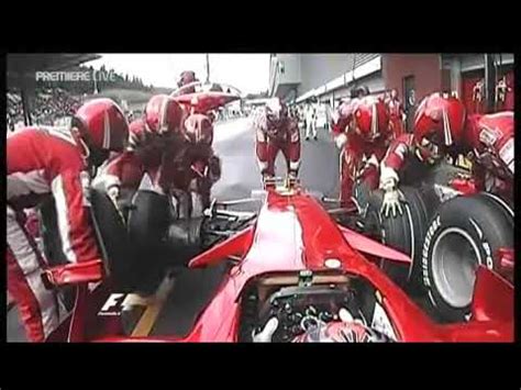 Kimi Räikkönen onboard pit stop Belgium GP 2008 YouTube
