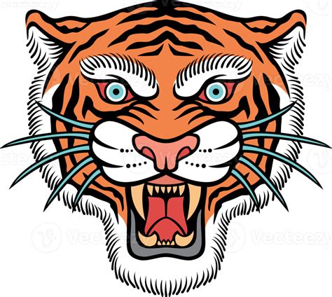 Traditional Tiger Head Png Illustration 24392411 Png