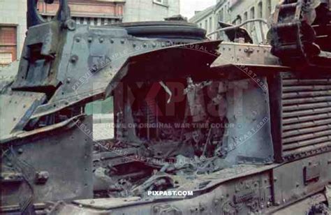 Destroyed French Char B1 Tank In Beaumont Belgium 1940 Pixpast
