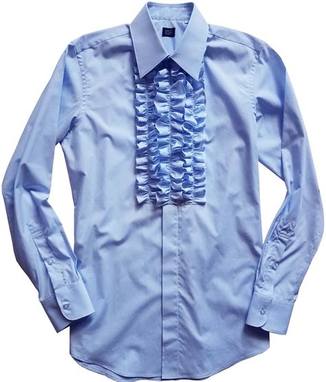 David Hart Blue Ruffle Front Tuxedo Shirt Garmentory