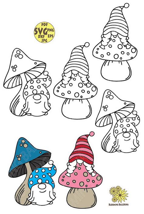 Gnomes With Mushrooms Svg File Gnome Baby Girl Svg Baby Boy Etsy Uk