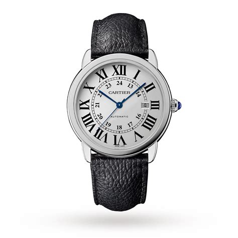 Ronde Solo De Cartier Watch 42mm Steel Leather Luxury Watches