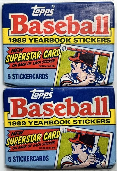 1989 Topps Baseball Yearbook Sticker Packs Set Of 2 Property Room