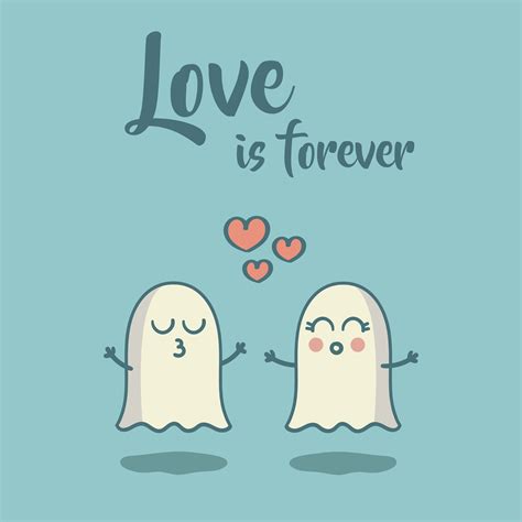 Cute Ghosts Love Is Forever Valentines Day Regalos Para San Valentin
