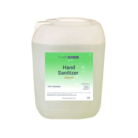 When followed exactly, this recipe produces a hand sanitizer with a 60.66 percent alcohol content and meets the cdc recommendation of a sanitizer of at least a 60 percent alcohol content. 25L Hand Sanitizer Liquid | 75% alcohol-based ...