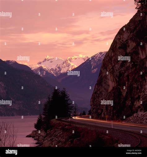 The Sea To Sky Highway 99 Along The Coast Mountain Range At Porteau