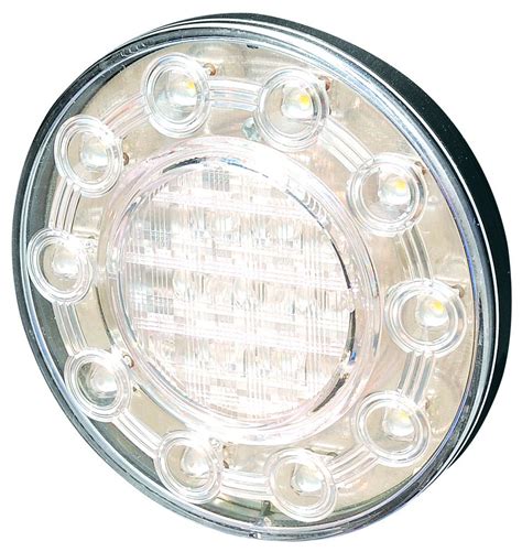 Roadvision 100mm Round Led Reverse Light With Clear Inner And Outer Edge