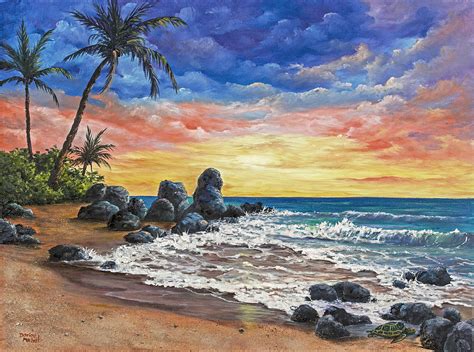 Sunset Beach Paintings By Famous Artists Beach Sunset Painting