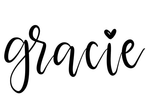 The Word Grace Written In Cursive Black Ink On A White Background With