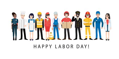 Row Of Professional Workers Labor Day Design 1241687 Vector Art At Vecteezy