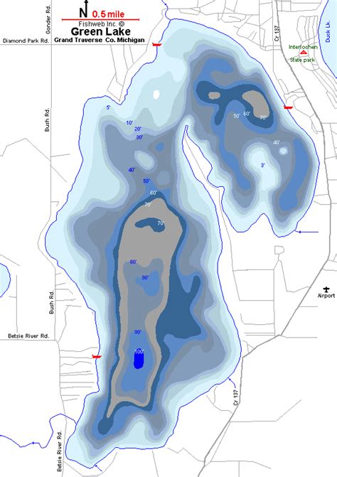 Green Lake Map Grand Traverse County Michigan Fishing Michigan Interactive