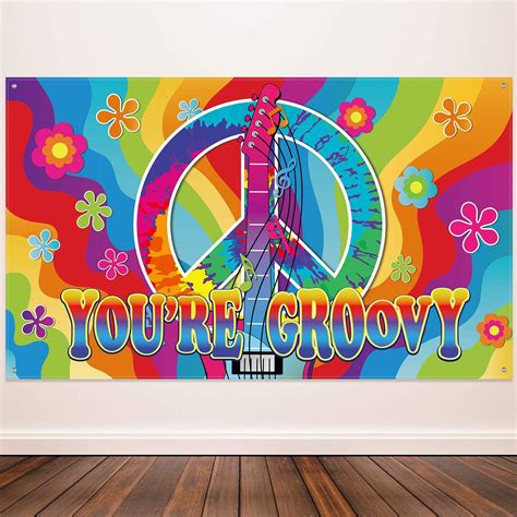 60s Theme Party Decorations Groovy Sign 60s Party Scene Setters Wall