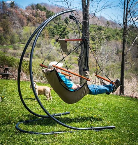 A while back amy bought a hammock chair that was on sale at our local big box hardware store. C Frame hanging chair stand | Diy hanging chair, Hanging ...