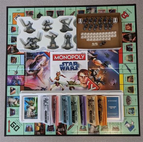 Star Wars The Clone Wars Monopoly Board Game 2008 Complete Pristine