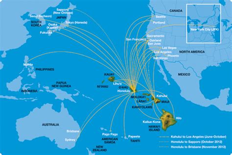 Hawaii map reading activity worksheet. Hawaiian Airlines route map