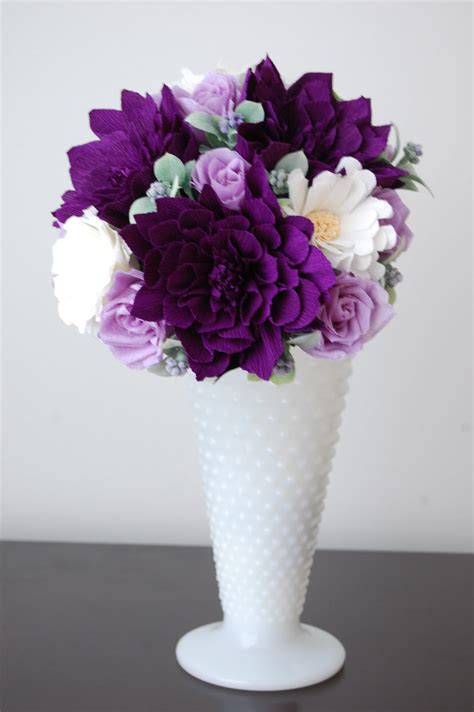 Buy the best paper decorations from tablecloths factory at wholesale rates. Purple Dahlia Bouquet petite | Handmade PaPer FloweRs by ...