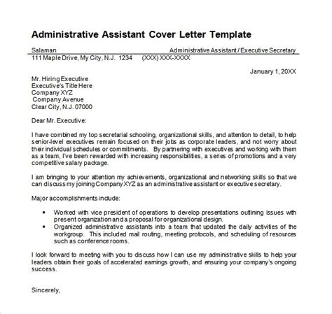 Here is the perfectly written administrative assistant cover letter template designed for candidates with no prior experience. FREE 8+ Sample Administrative Assistant Resume Templates ...