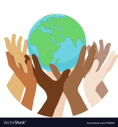 Hands With Earth Royalty Free Vector Image Vectorstock