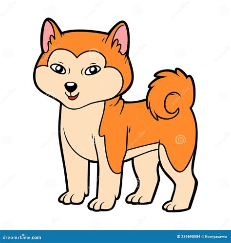 Cartoon Akita Dog Vector Illustration 103183275