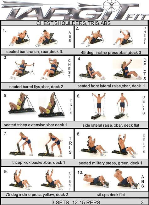 Workout Charts For The Targitfit Portable Gym Workout Chart Full
