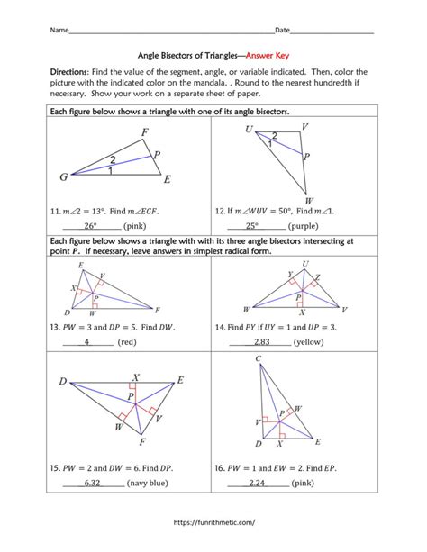 angle bisectors of triangles 5 funrithmetic