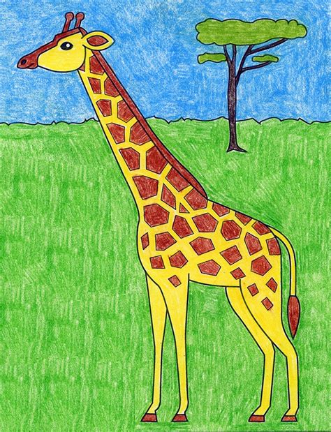 Жираф карандашом для детей 19 фото