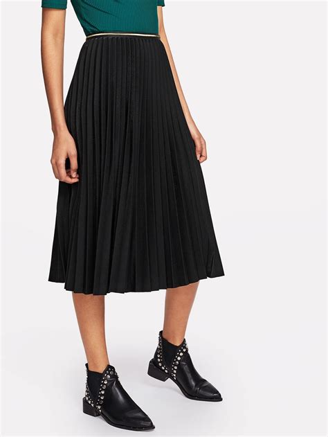 Box Pleated Skirt Sheinsheinside