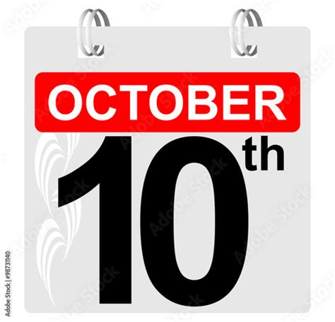 10th October Calendar With Ornament Stock Image And Royalty Free